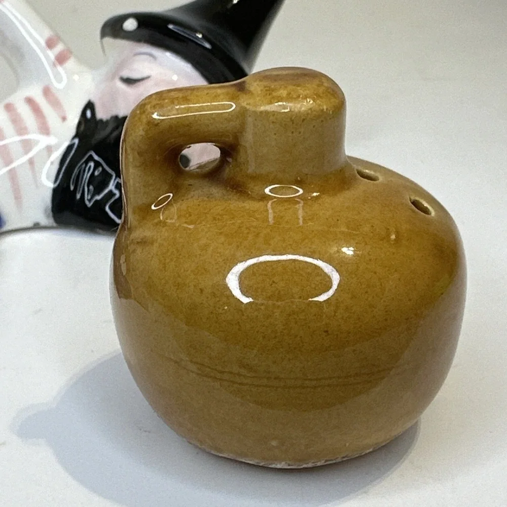 As Is Vintage Hillbilly Drunk Jug Moonshine Salt Pepper Shakers CHIPPED READ